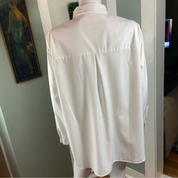 New NWT Modern Ambition White Button-Up Shirt Delightfully Technical Traveler L - Picture 10 of 15